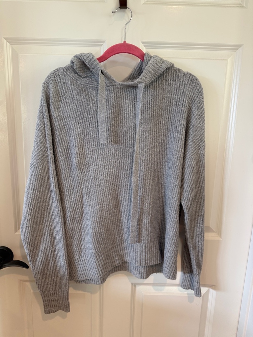 Caslon Light Gray Knit Hooded Sweater